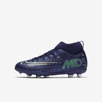 Nike Jr. Mercurial Superfly 7 Club MDS MG - Nagyobb Gyerek Focicipő - Kék/Fehér/Fekete/Metal Titán